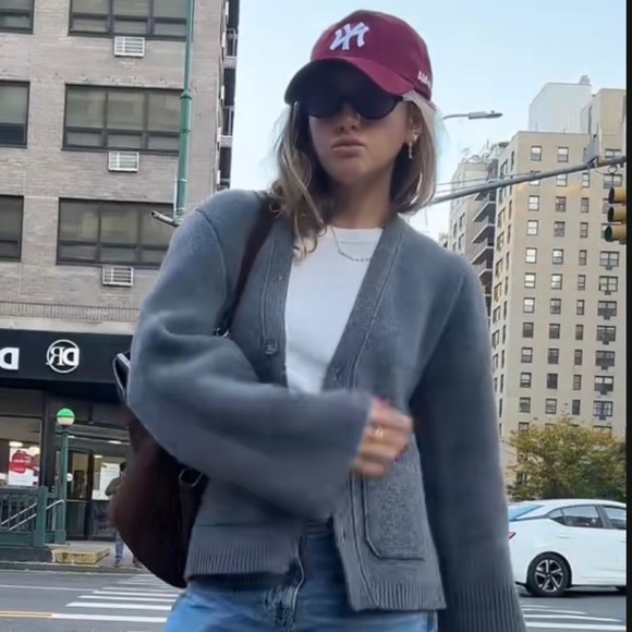 Almina Concept V Neck Cardigan Sweater Merino Wool S Grey Gray NWOT - Picture 11 of 14